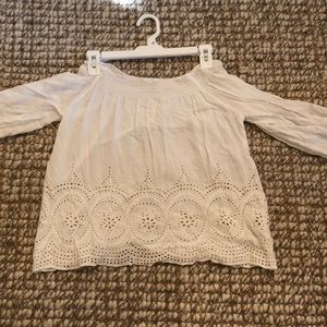 Love stitch off shoulder top